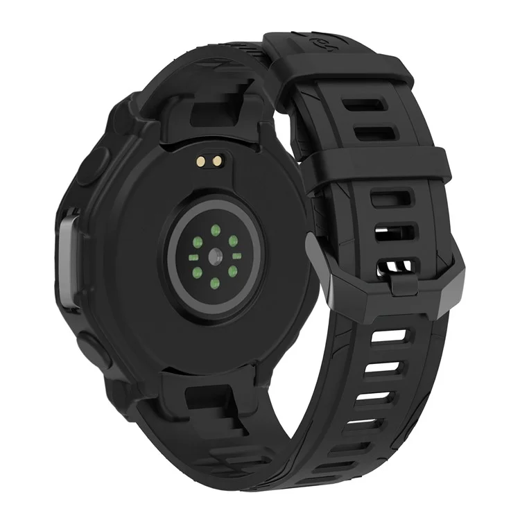 Pour Huami Amazfit T-Rex 3 Bracelet de Remplacement en Silicone avec Étui de Protection - Noir