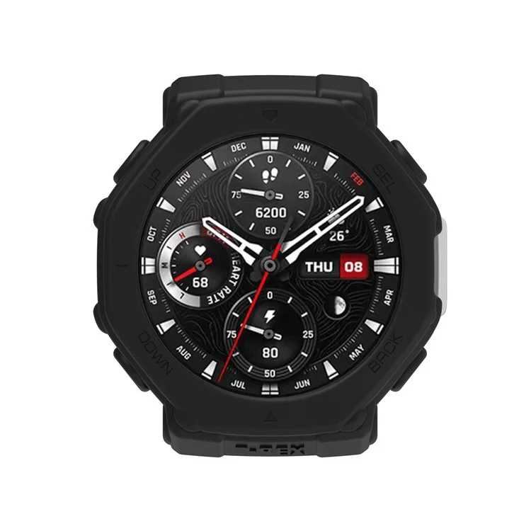Pour Huami Amazfit T-Rex 3 Bracelet de Remplacement en Silicone avec Étui de Protection - Noir