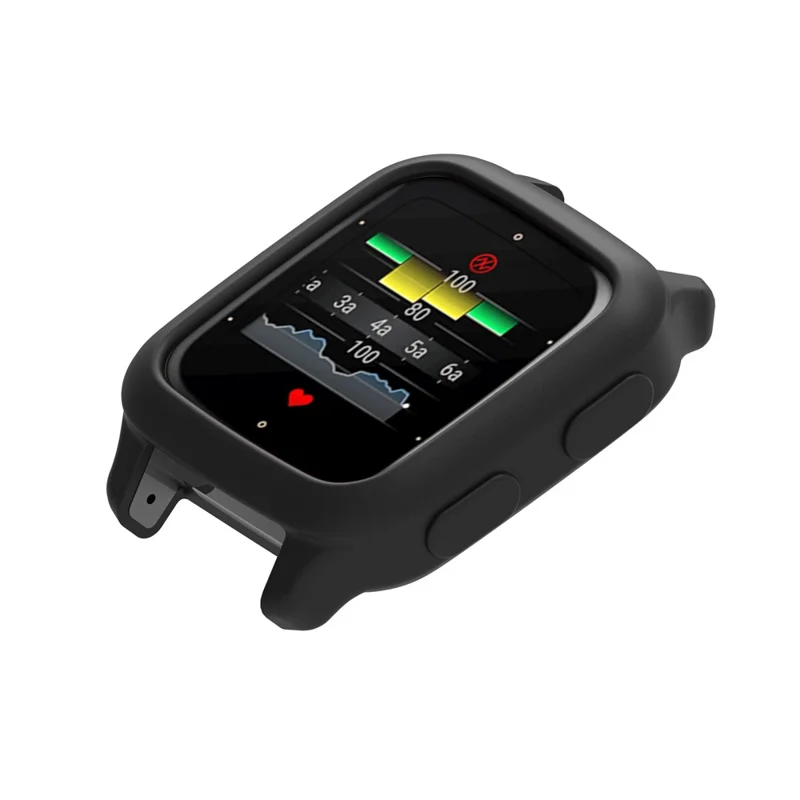 Correa de Repuesto de Silicona para Garmin Venu Sq 2 con Funda Protectora - Negro