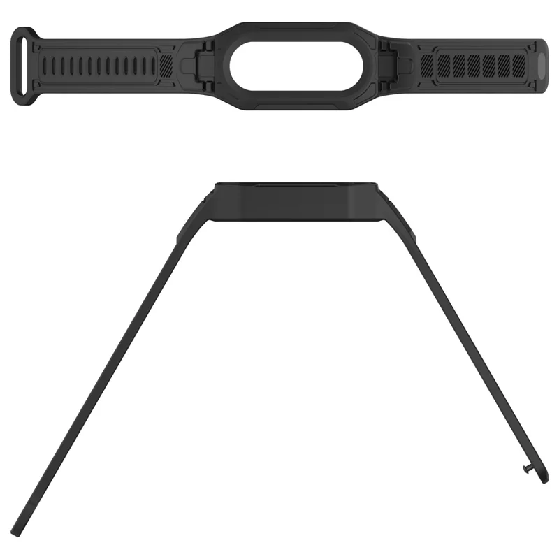 Silicone Strap with Integrated Watch Case For Xiaomi Mi Band 9 Ceramic Edition  /  Smart Band 9 NFC  /  9  /  8 NFC  /  8  /  Mi Band 7 NFC  /  7 - White