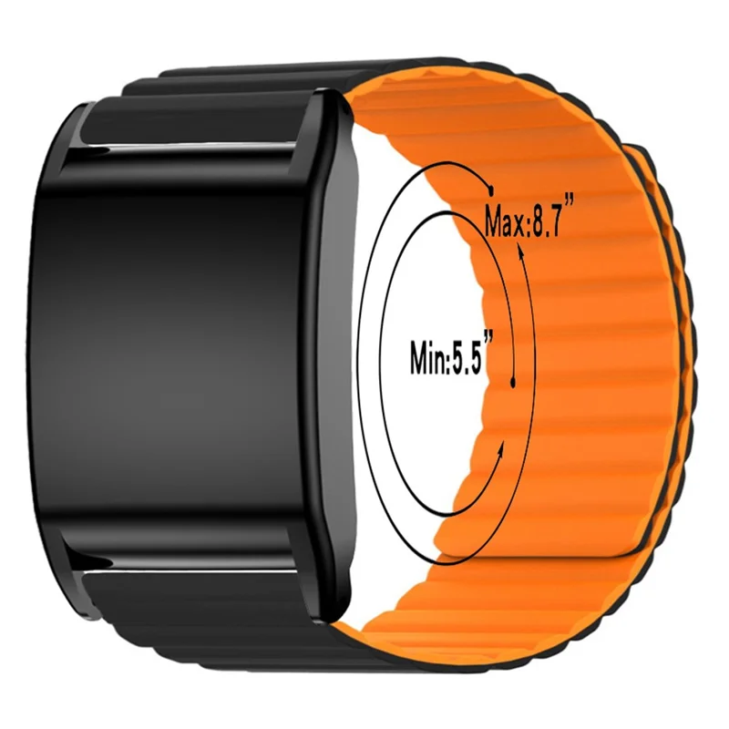 For WHOOP 4.0 Fitness Tracker Silicone Wrist Band Magnetic Replacement Strap with Protective Case - Black+Wine Red