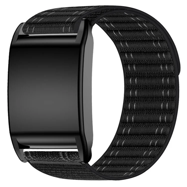 For WHOOP 4.0 Stylish Nylon Wrist Strap Magic Tape Loop Band with Protective Case - Black