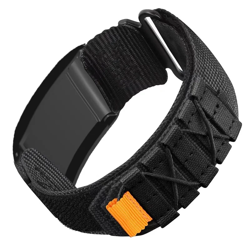 For WHOOP 4.0 Breathable Nylon Wrist Strap Magic Tape Loop Watch Band with Protective Case - Black