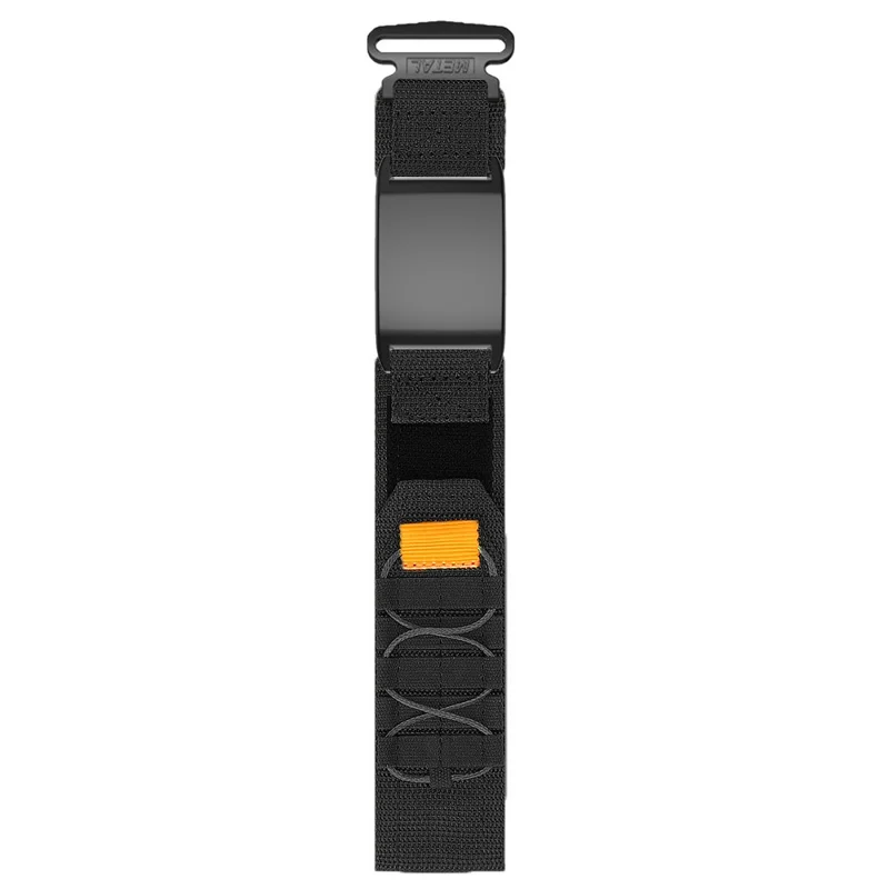 For WHOOP 4.0 Breathable Nylon Wrist Strap Magic Tape Loop Watch Band with Protective Case - Black
