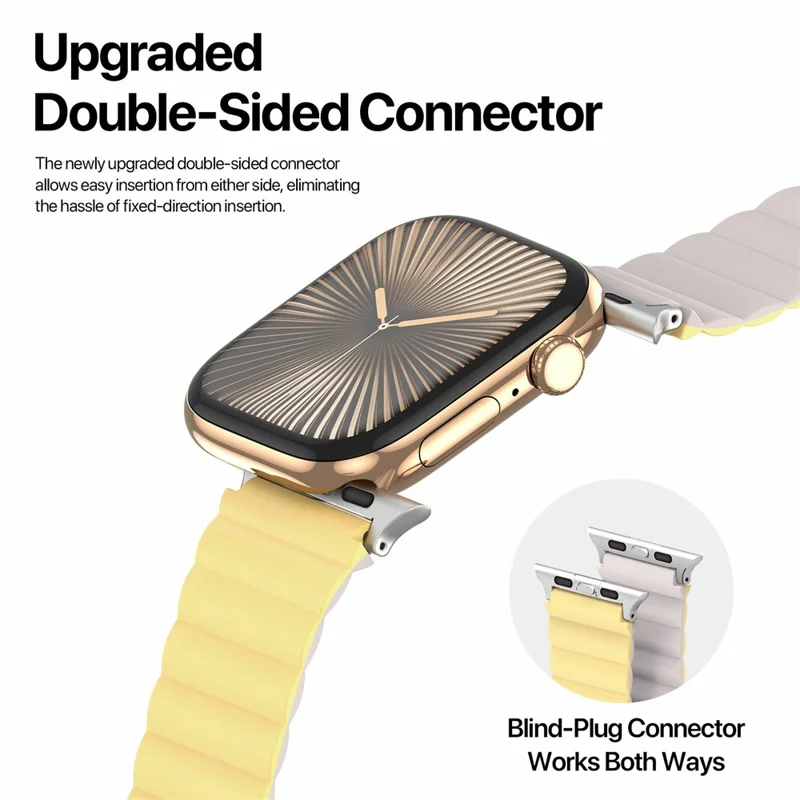 Dux Ducis SD Serie Silikon Magnetisches Uhrenarmband Für Apple Watch Series 10 9 8 7 SE 6 5 4 3 2 1 42mm 41mm 40mm 38mm - Hellgelb / Sternenlicht