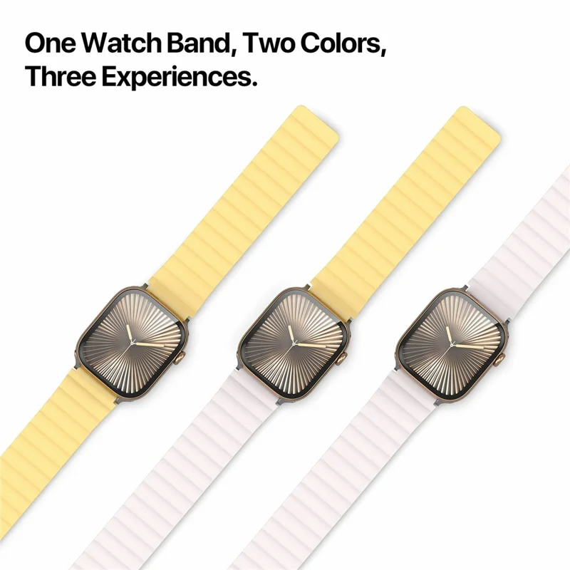 Dux Ducis SD Serie Silikon Magnetisches Uhrenarmband Für Apple Watch Series 10 9 8 7 SE 6 5 4 3 2 1 42mm 41mm 40mm 38mm - Hellgelb / Sternenlicht