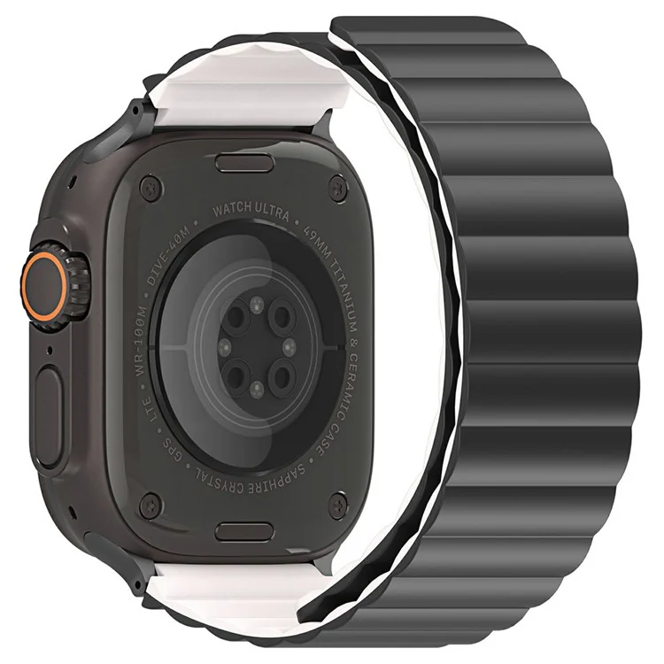 Dux Ducis SD Series Magnetic Watch Strap For Apple Watch Series 10 Ultra 9 8 7 SE 6 5 4 3 2 1 46mm 49mm 45mm 44mm 42mm - Black  /  Starlight