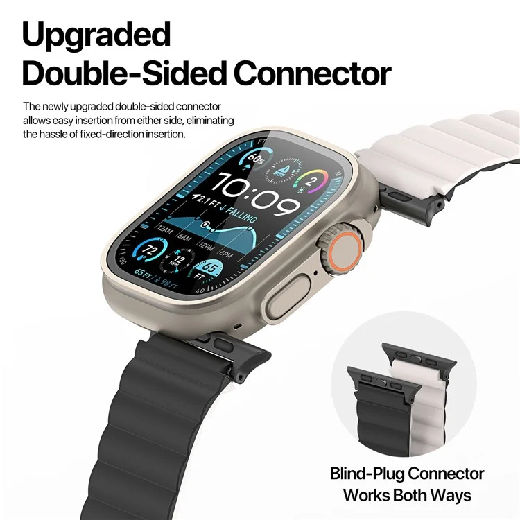Dux Ducis SD Series Magnetic Watch Strap For Apple Watch Series 10 Ultra 9 8 7 SE 6 5 4 3 2 1 46mm 49mm 45mm 44mm 42mm - Black  /  Starlight