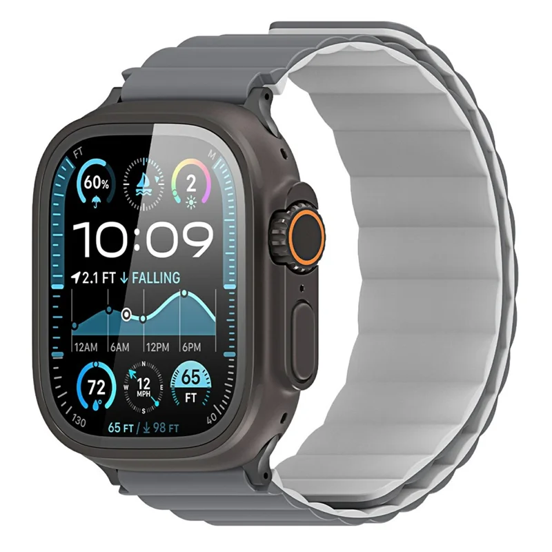 Dux Ducis Série SD Pulseira Magnética de Relógio para Apple Watch Series 10 Ultra 9 8 7 SE 6 5 4 3 2 1 46mm 49mm 45mm 44mm 42mm - Cinza Escuro / Cinza Claro