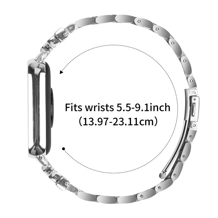 Für Xiaomi Redmi Watch 4 Ersatzarmband Schmetterling Strasssteine Dekor Silber Edelstahlarmband