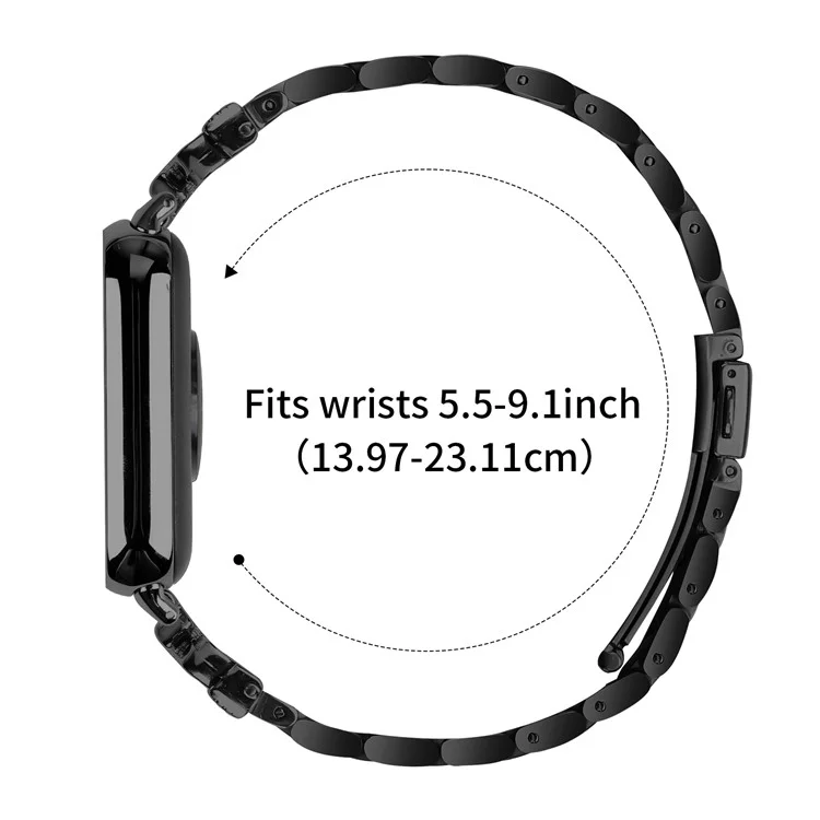 Replacement Strap for Xiaomi Smart Band 8 Pro Butterfly Rhinestones Decor Metal Watch Band - Black