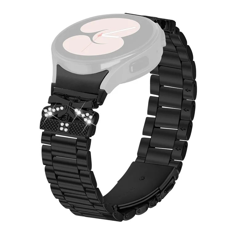 Metal Strap with Quick Release Connector for Samsung Galaxy Watch6 40mm / 44mm / 6 Classic 43mm / 47mm Butterfly Watch Band - Black