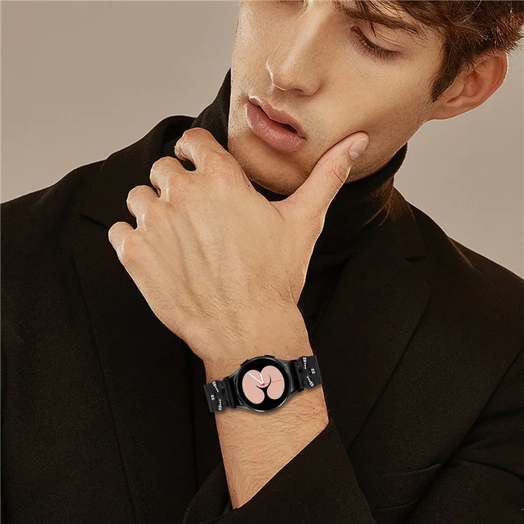 Metal Strap with Quick Release Connector for Samsung Galaxy Watch6 40mm / 44mm / 6 Classic 43mm / 47mm Butterfly Watch Band - Black