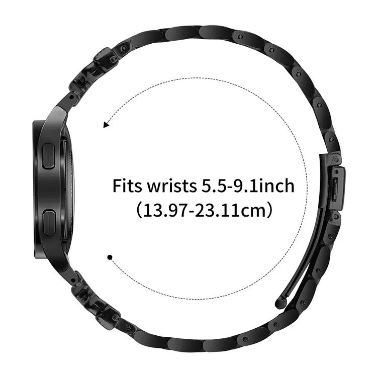 Metal Strap with Quick Release Connector for Samsung Galaxy Watch6 40mm / 44mm / 6 Classic 43mm / 47mm Butterfly Watch Band - Black