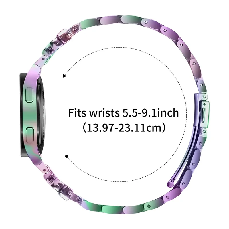 Metal Strap with Connector for Samsung Galaxy Watch 5 Pro 45mm / 5 / 5 Active / 4 / 4 Classic / 4 Active Butterfly Rhinestones Decor Watch Band - Colorful