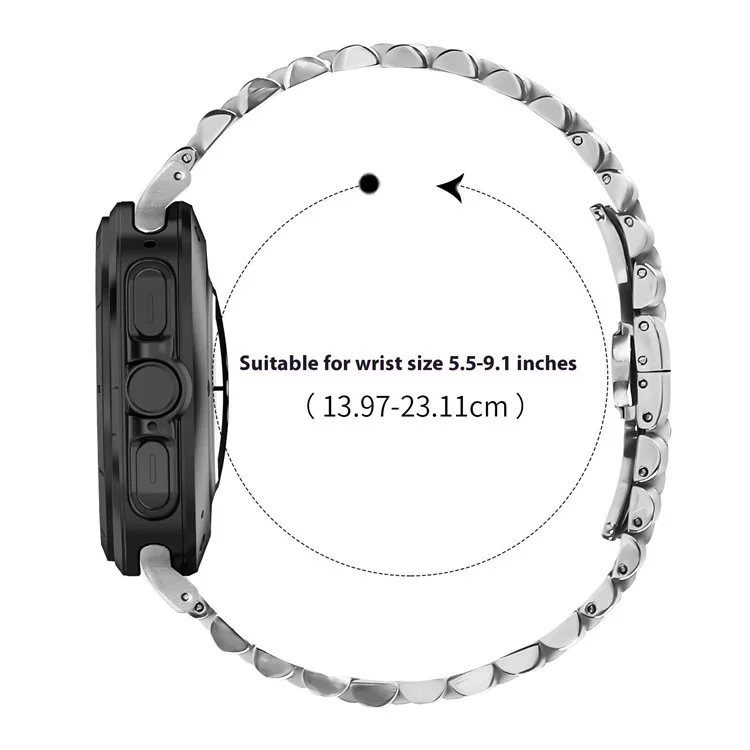 For Samsung Galaxy Watch Ultra 47mm Metal Watch Band Butterfly Clasp Replacement Strap, Silver