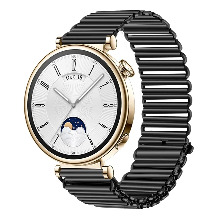 For Huawei Watch GT 5 Pro 42mm  /  GT 5 41mm Stainless Steel Watch Band Slingshot Buckle Loop Strap - Black