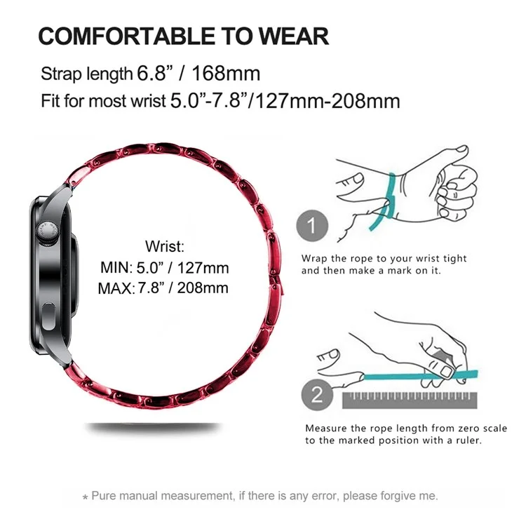 Ремешок с цирконами из цинкового сплава для смарт-часов Nokia Steel / Withings Steel HR 36мм - Красный