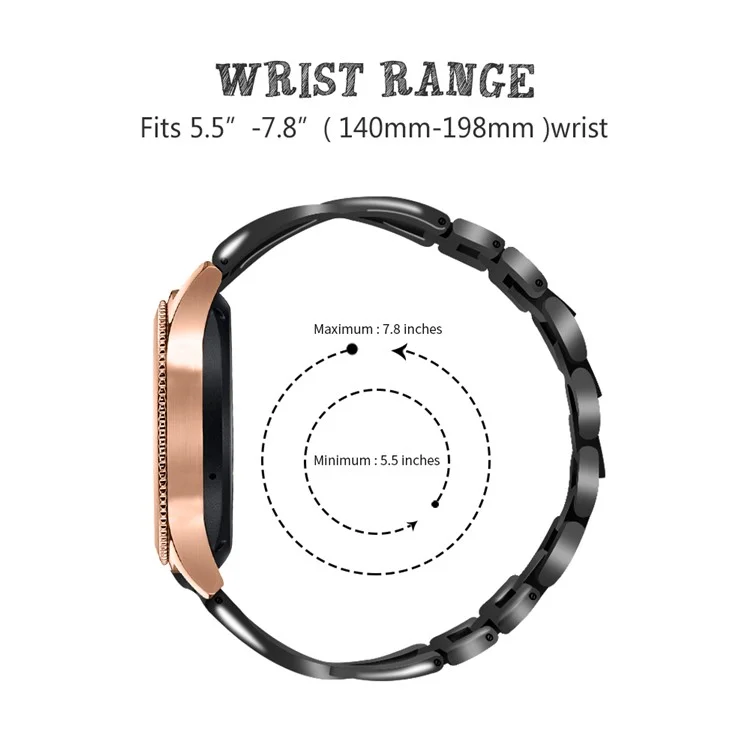 Correa de reloj de diseño X grande con strass para Nokia Withings Steel HR 36mm / Steel - Negro