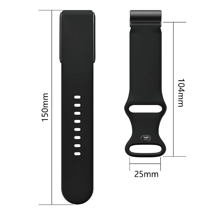 For Whoop 4.0 Watch Band 8-Shaped Buckle Silicone Wristband Adjustable Strap - Black
