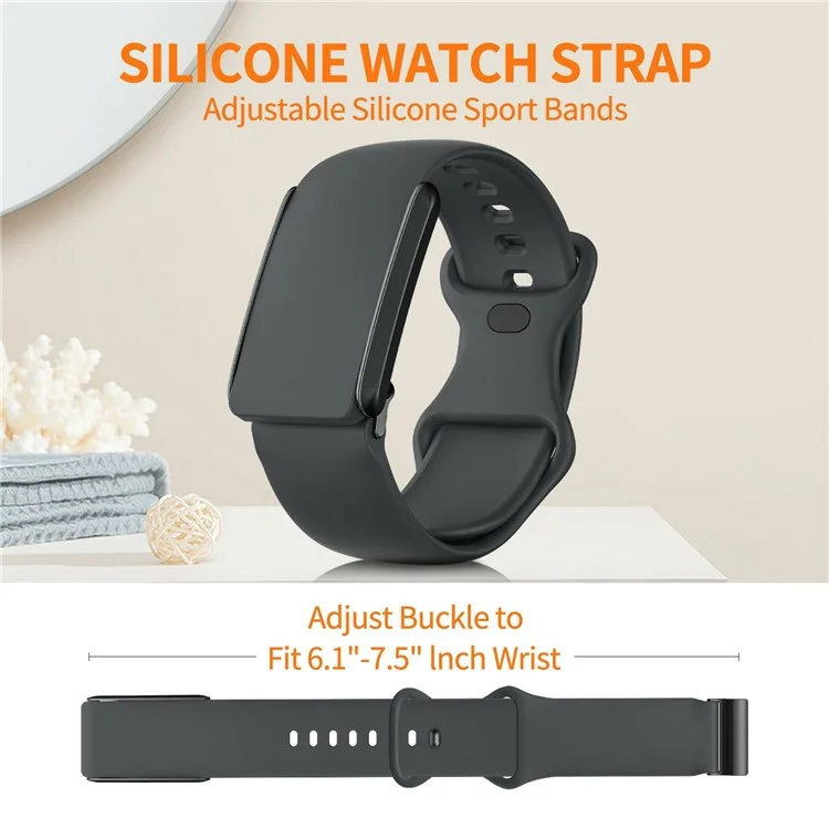 For Whoop 4.0 Watch Band 8-Shaped Buckle Silicone Wristband Adjustable Strap - Black