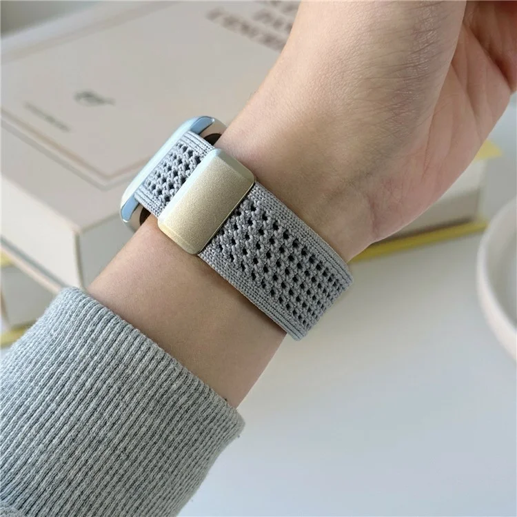 Magnetic Strap for Apple Watch Series 10 9 8 7 SE 6 5 4 3 2 1 42mm 41mm 40mm 38mm Nylon Watch Band - Blue  /  Starlight