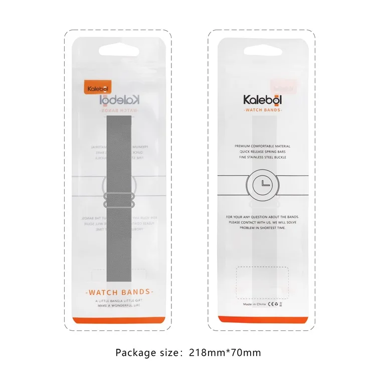 KALEBOL For WHOOP 4.0 Watch Strap Elastic Woven Adjustable Nylon Wrist Band - Black