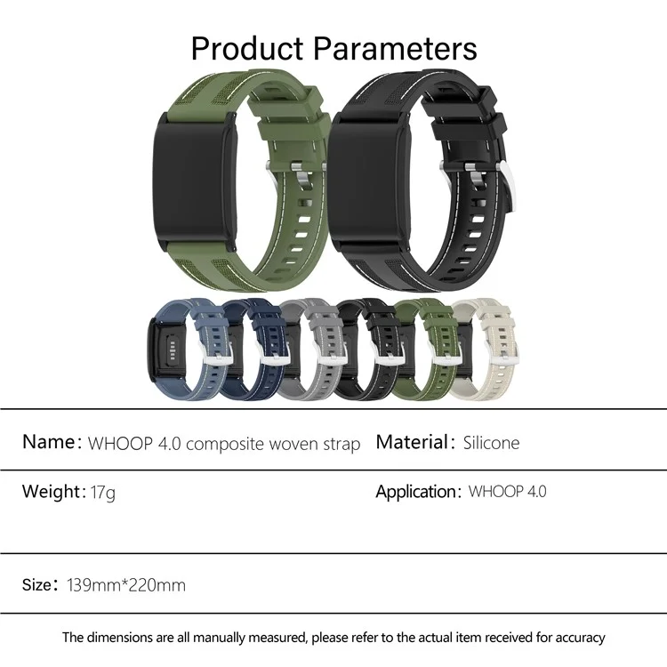 KALEBOL Pour Bracelet de Montre WHOOP 4.0 Composite Tressé Réglable en Silicone - Bleu Foncé