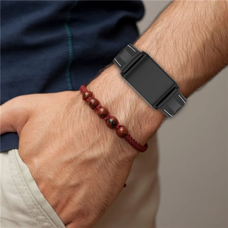 KALEBOL Pour Bracelet de Montre WHOOP 4.0 Composite Tressé Réglable en Silicone - Bleu Foncé