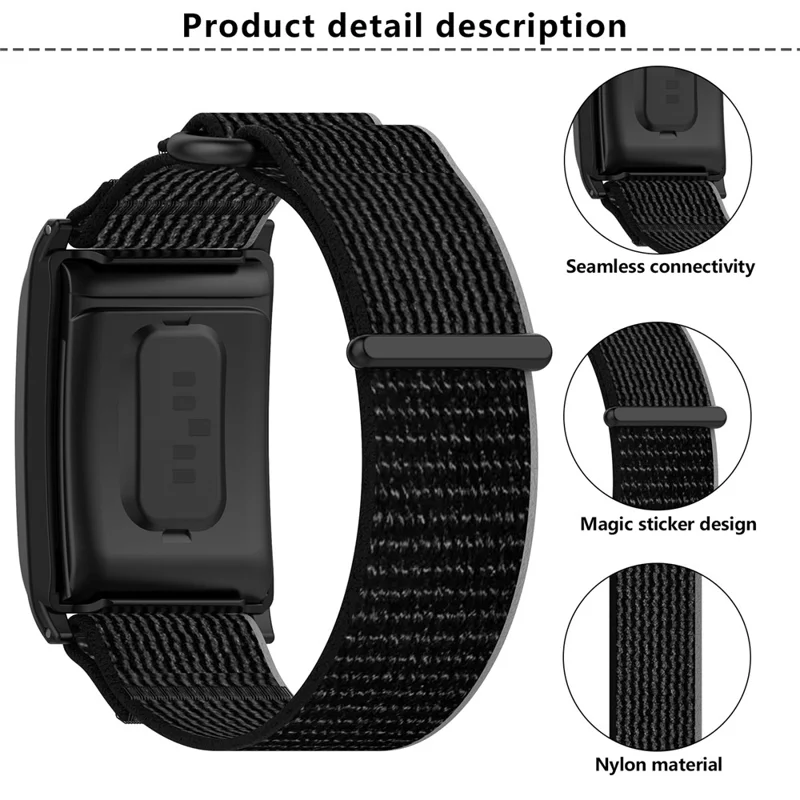 KALEBOL For WHOOP 4.0 Watch Strap Magic Tape Nylon Woven Wrist Band - Pink  /  Purple