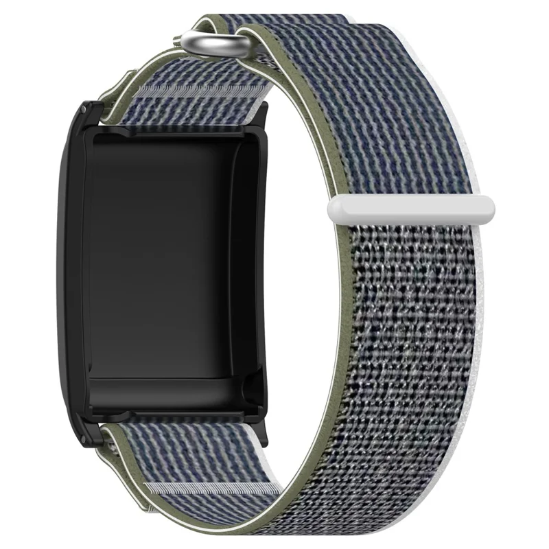 KALEBOL For WHOOP 4.0 Watch Strap Magic Tape Nylon Woven Wrist Band - Green  /  Grey