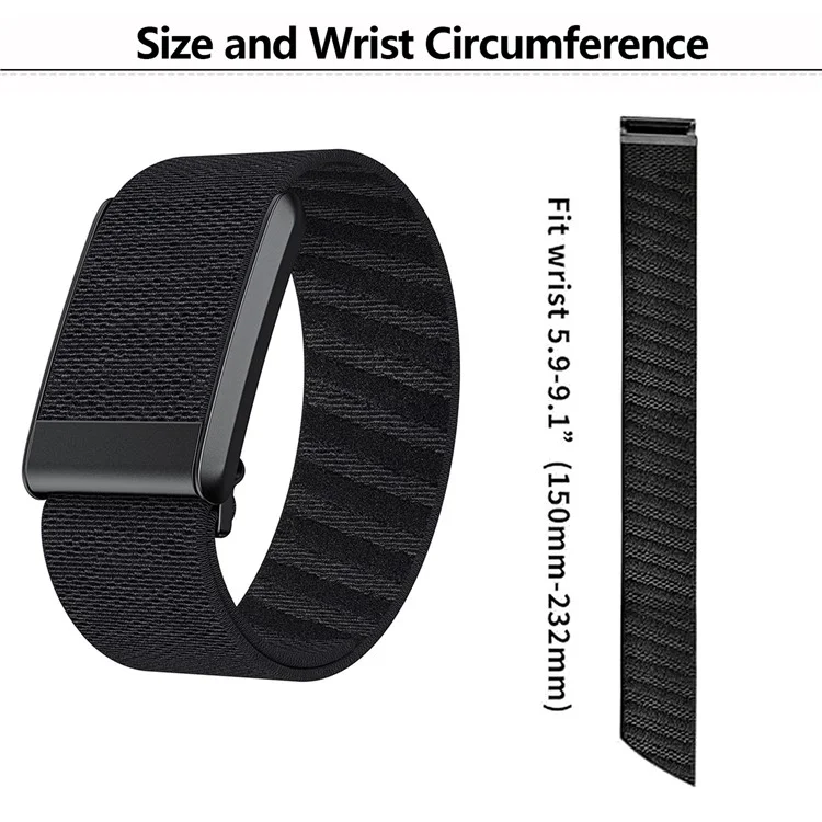 KALEBOL Pour Bracelet de Montre WHOOP 4.0 en Nylon Tressé Élastique - Noir / Gris