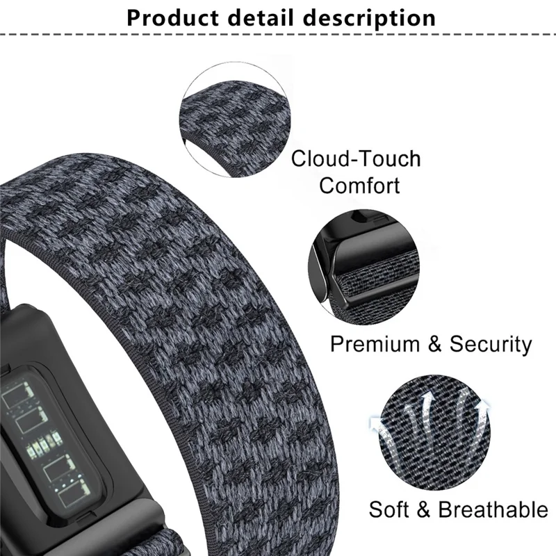 KALEBOL For WHOOP 4.0 Watch Strap Cashmere Stretch Nylon Woven Wrist Band - Starlight