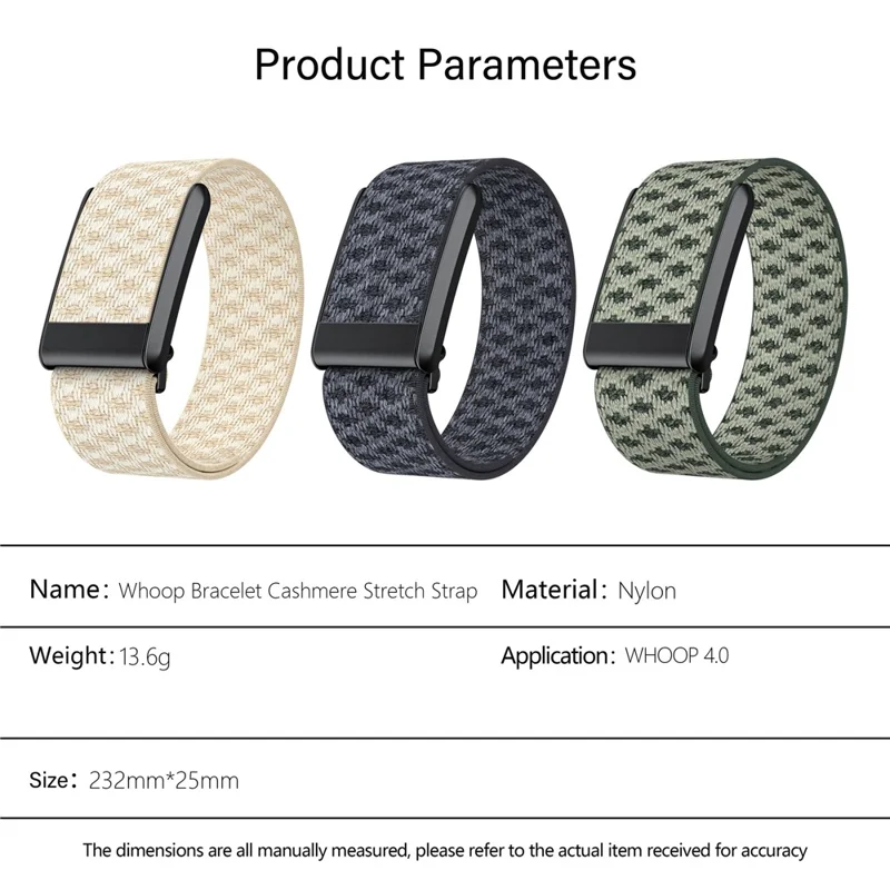 KALEBOL For WHOOP 4.0 Watch Strap Cashmere Stretch Nylon Woven Wrist Band - Starlight