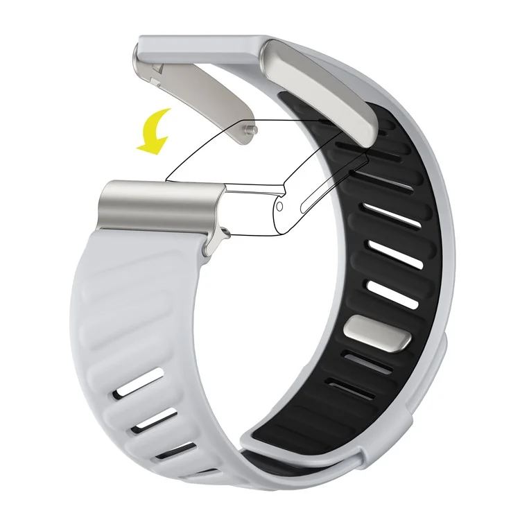 KALEBOL Pour Bracelet de montre WHOOP 4.0 Réglable Respirant en Silicone - Gris Clair / Noir