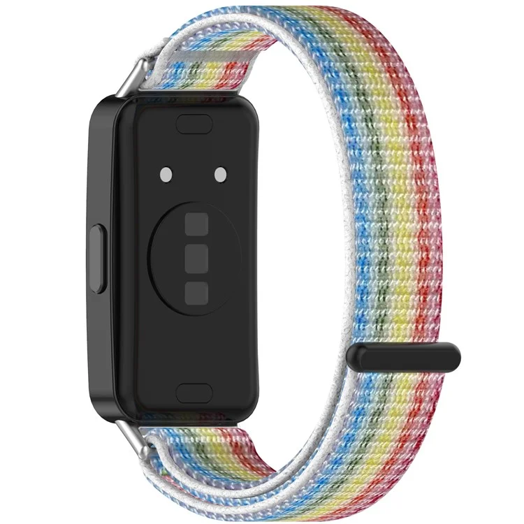 KALEBOL Watch Strap For Huawei Band 10  /  9  /  8 Magic Tape Nylon Replacement Wrist Band - Rainbow