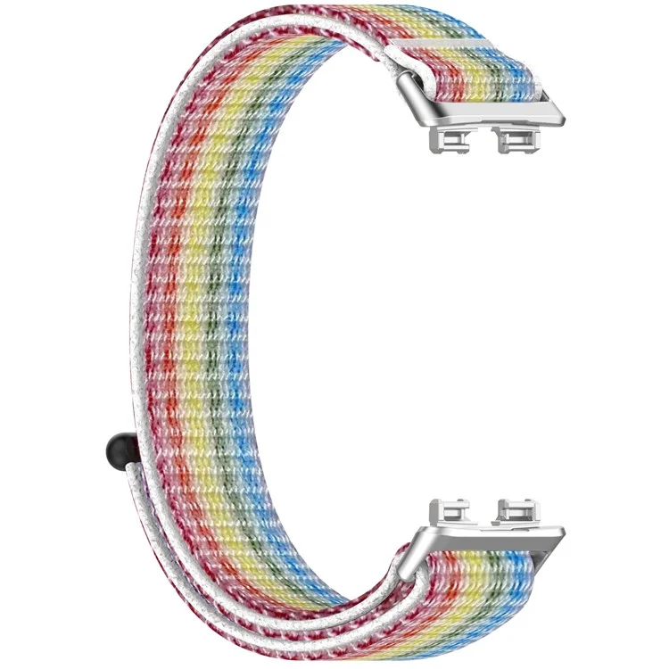 KALEBOL Watch Strap For Huawei Band 10  /  9  /  8 Magic Tape Nylon Replacement Wrist Band - Rainbow