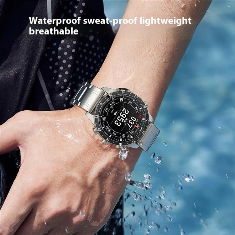 Pulseira de Substituição de 26mm para Garmin Fenix 8 51mm / Enduro 3 / 2 / Instinct 2X - Banda de Relógio de Metal com Fivela de Segurança Dupla - Titânio