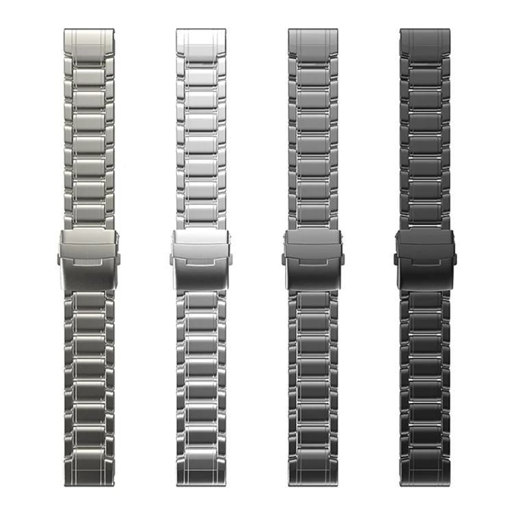 Pulseira de Substituição de 26mm para Garmin Fenix 8 51mm / Enduro 3 / 2 / Instinct 2X - Banda de Relógio de Metal com Fivela de Segurança Dupla - Titânio