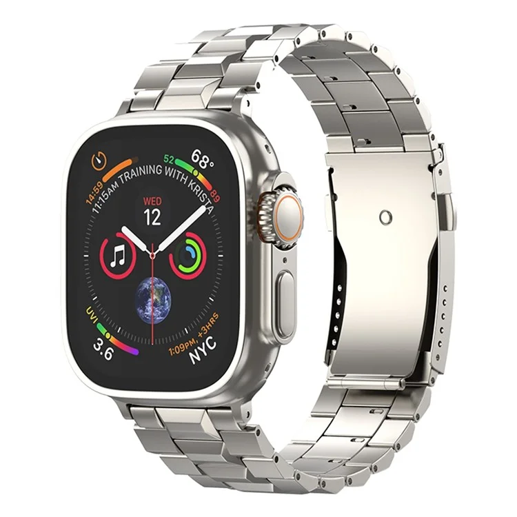 Wrist Band for Apple Watch Series 10 Ultra 9 8 7 SE 6 5 4 3 2 1 46mm 49mm 45mm 44mm 42mm Titanium Alloy Replacement Watch Strap - Titanium