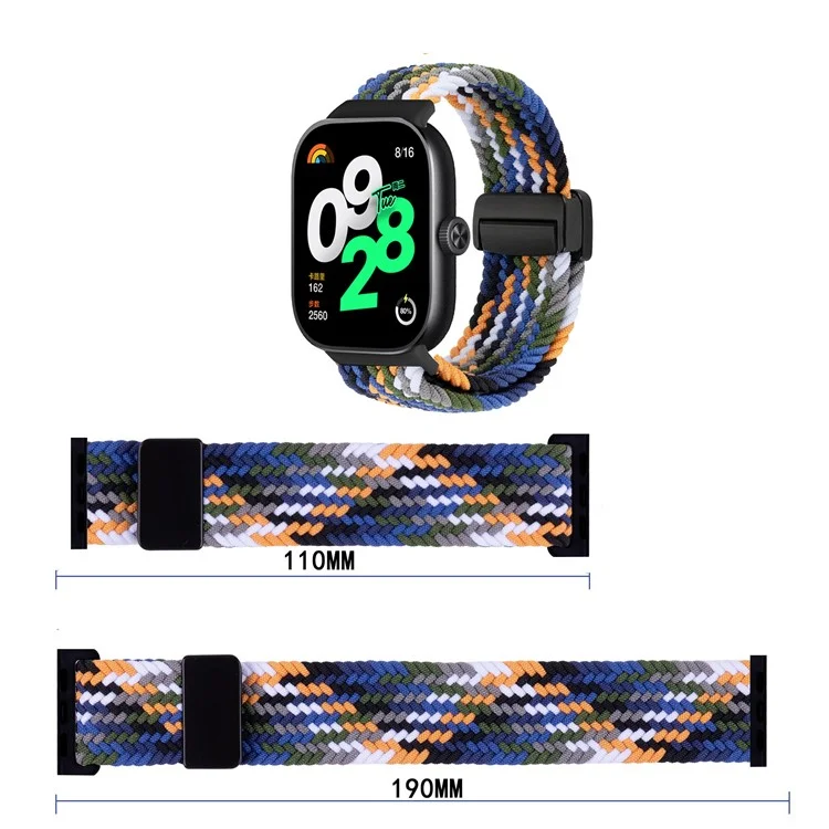 Bracelet pour Xiaomi Redmi Watch 5 / 4 / Smart Band 9 Pro / 8 Pro, Boucle Magnétique en Nylon Ajustable - Denim Coloré