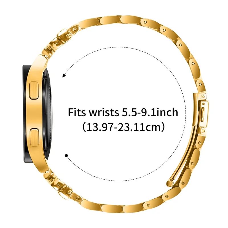 Ersatzarmband für Samsung Galaxy Watch Active mit Schmetterlings-Strasssteinen - Gold