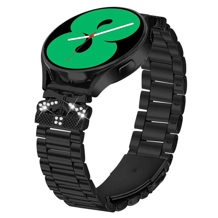 Сменный ремешок для Samsung Gear Sport / Gear S2 Classic с декором в виде бабочки и стразами - Черный