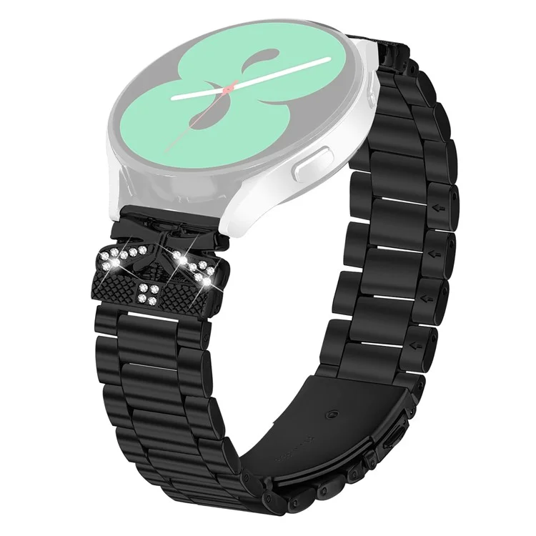 Bracelet de Remplacement pour GarminActive 5 / vivoactive 5 avec Décoration de Papillons en Strass - Bracelet de Montre en Métal - Noir