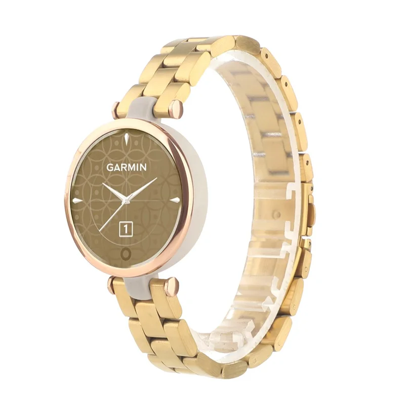 Stainless Steel Adjustable Smart Watch Band Replacement Strap for Garmin Lily - Gold