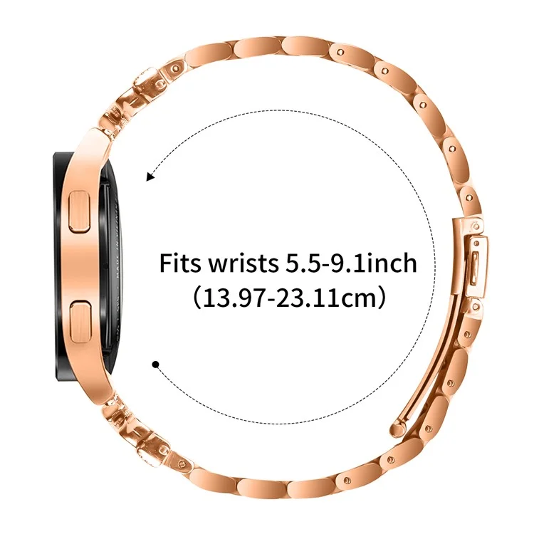 Replacement Strap for Garmin Fenix 5S  /  Fenix 5S Plus Butterfly Rhinestones Decor Metal Watch Band - Rose Gold