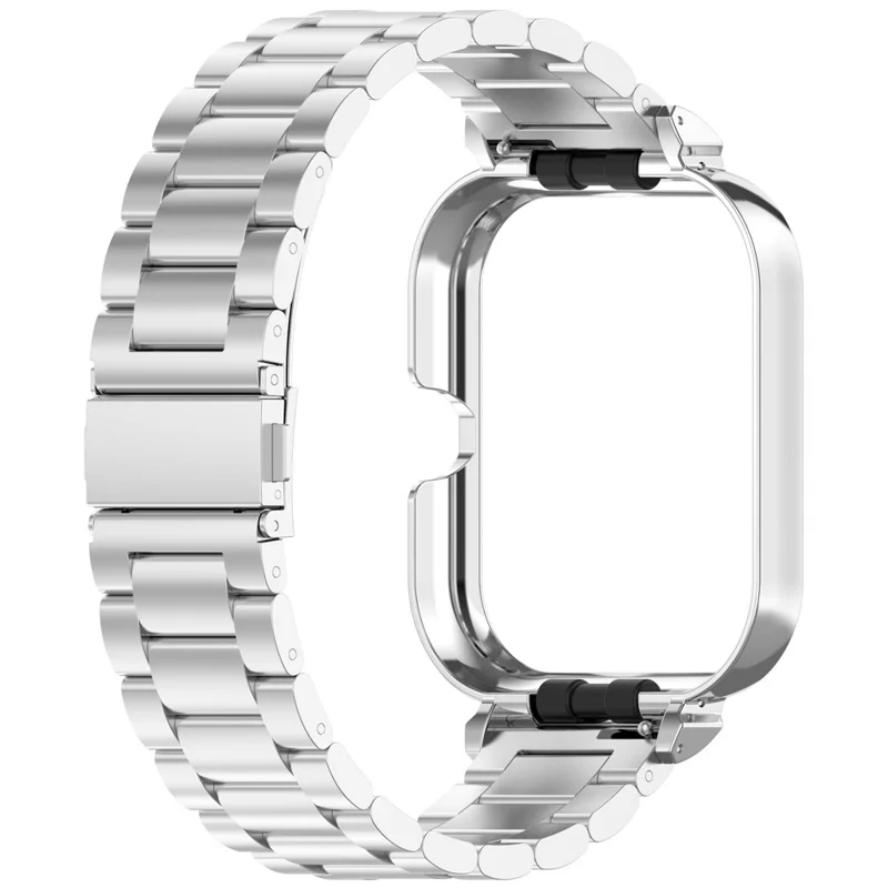 For vivo Watch GT  /  iQOO Watch GT Watch Band Stainless Steel Three-Bead Replacement Strap with Watch Frame - Silver