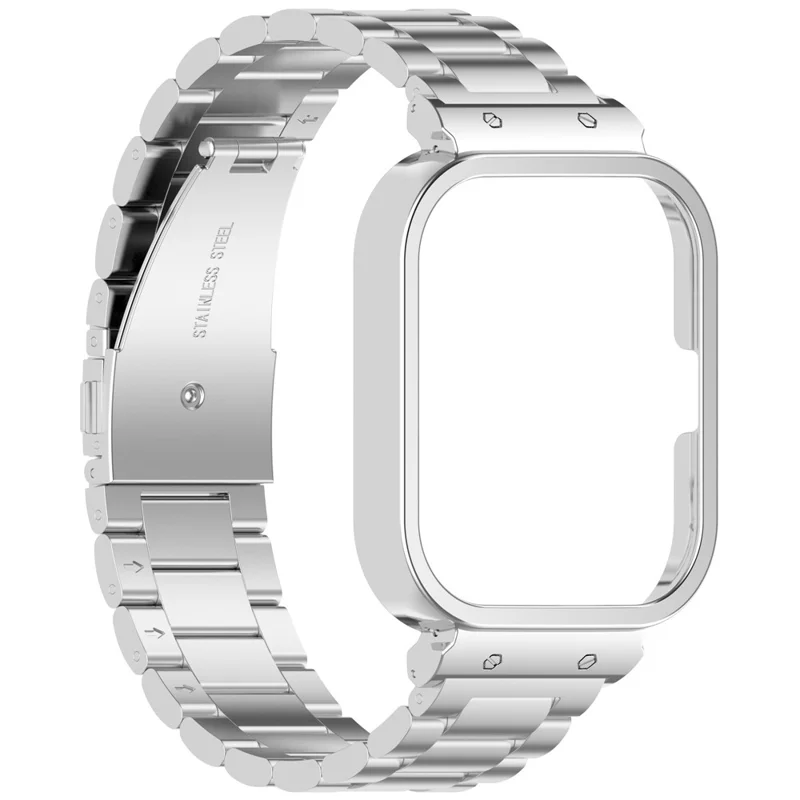 For vivo Watch GT  /  iQOO Watch GT Watch Band Stainless Steel Three-Bead Replacement Strap with Watch Frame - Silver