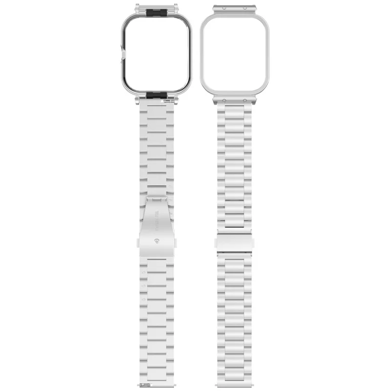 For vivo Watch GT  /  iQOO Watch GT Watch Band Stainless Steel Three-Bead Replacement Strap with Watch Frame - Silver