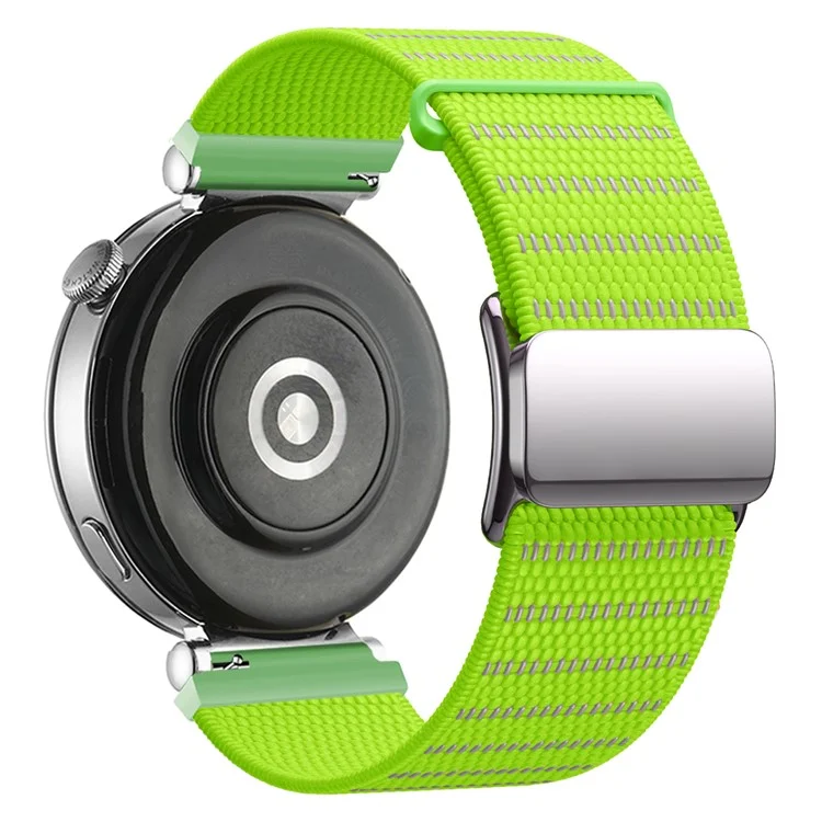 Cinturino per orologio universale da 18 mm con fibbia magnetica riflettente in nylon - Verde